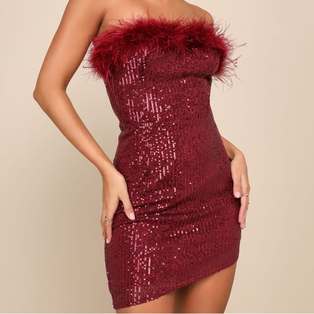Lulus Sequin Red Dress